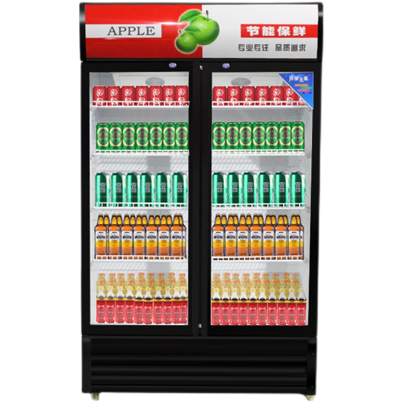 冷藏展示柜冰柜保鲜饮料冷饮单双三开门商用啤酒超市冰箱玻璃立式